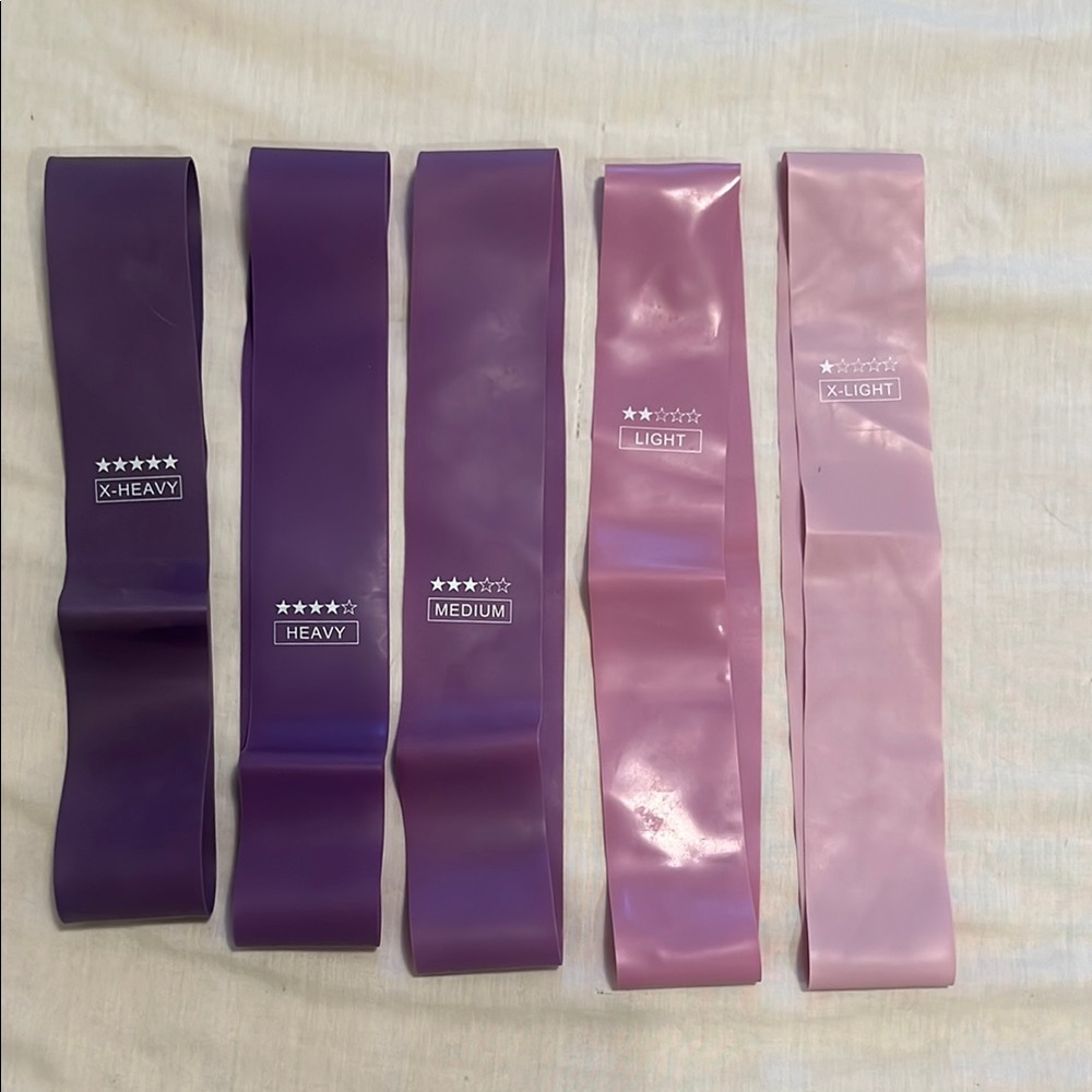 Purple and Pink Resistance Bands Set